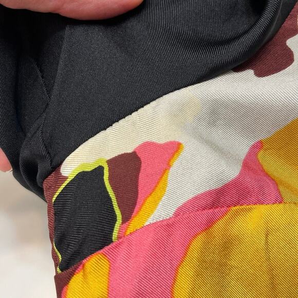 Tibi Black & Colorful Abstract Mini Shift Dress 100% Silk Size 10 - Picture 6 of 9